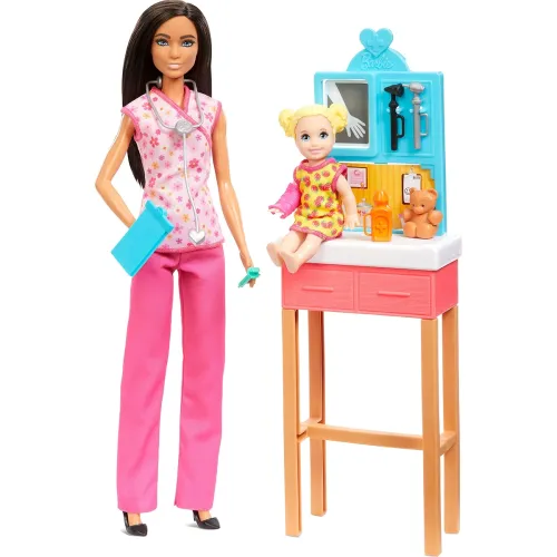 Image of Barbie Pediatrician Doll and Doctor Playset