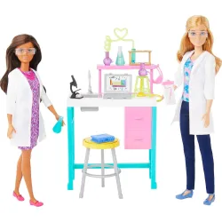 Barbie Science Lab Playset with 2 Dolls Accessories