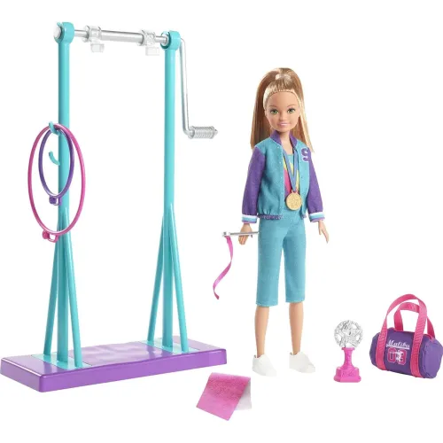 Image of Barbie Team Stacie™ Doll and Gymnastics Playset with Spinning Bar 