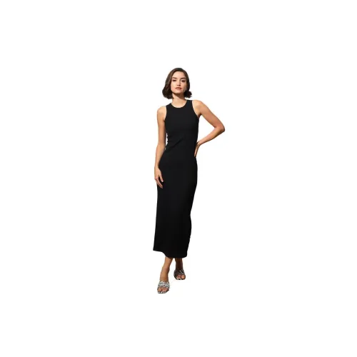 Image of barcino Black Rib Sleeveless Bodycon Maxi Dress