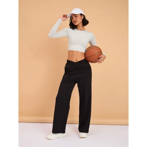 Image of barcino Black Terry V-Shape Waistband Track Pants