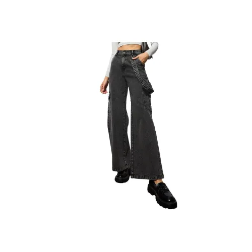 Image of barcino Black Washed Denim Side Pockets Loop Jeans