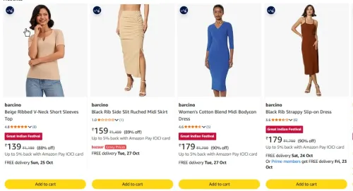 Image of barcino Clothing & Accessories at minimum 90% Discount