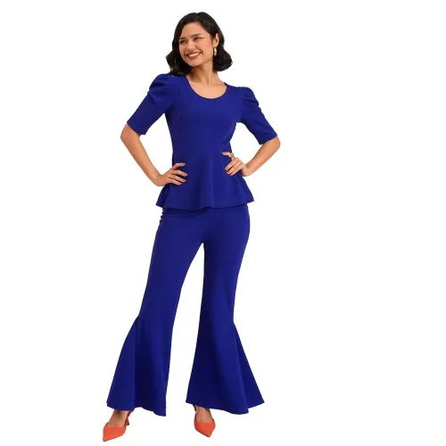 Image of barcino Women Peplum Top / Bell Bottoms