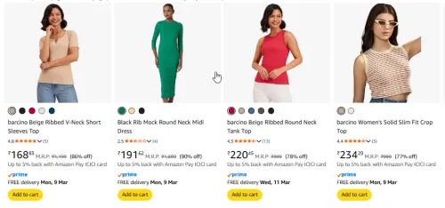 Image of barcino Women's Clothing starting @ ₹168