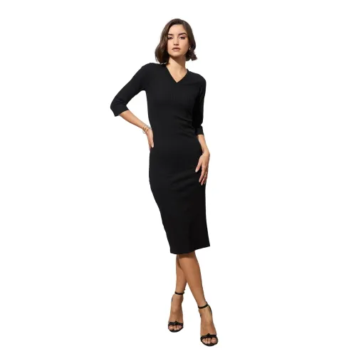 Image of barcino Women's Cotton Blend Midi Bodycon Dress