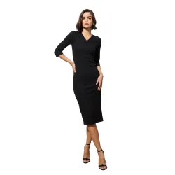 barcino Womens Cotton Blend Midi Bodycon Dress
