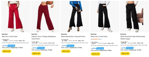 Image of Barcino Women's Pants upto 88% Discount