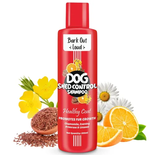Image of BARK OUT LOUD Anti-Hairfall Dog Shampoo | Shed Control Shampoo for Dog | Omega, Chamomile & Lavender | Healthy Coat & Sh