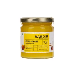 BAROSI A2 Desi Cow Ghee 180ML | Curd Churned Danedar Puja Ghee | Traditional Bilona Method | Grass-Fed Desi Cow | Lab Te