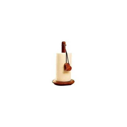 Image of Barrels Wooden Brown Kitchen Tissue Roll Holder 