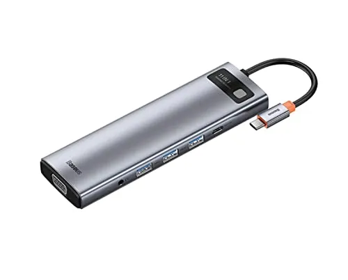 Image of Baseus 11-in-1 Type-C Hub Dual HDMI VGA USB RJ45 SD/TF Card Reader 100W PD Charging