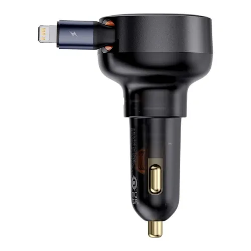 Image of Baseus Enjoyment Pro Car Charger C,Retractable IP Cable 55W Cluster Black
