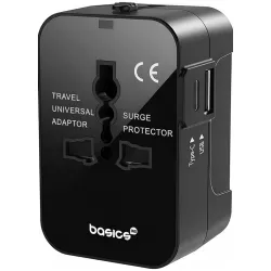 Basics India Universal Travel Adapter Black