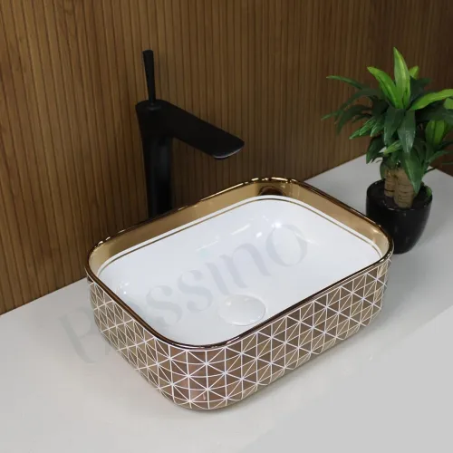Image of BASSINO White Ceramic Rectangular Washbasin