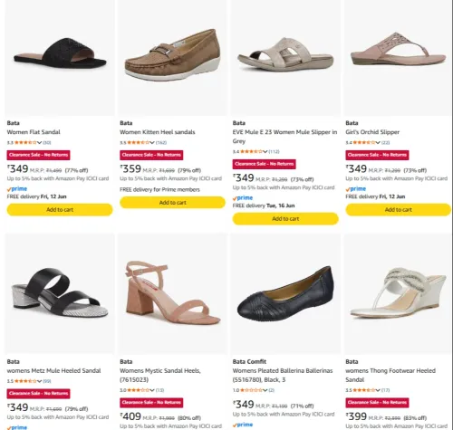 Image of Bata Footwears at minimum 83% Discount