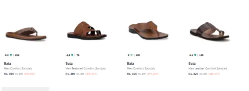 Image of Bata Men's Sandals From ₹304
