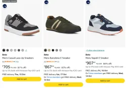 Bata Mens Casual Lace-Up Sneakers at minimum 60% Discount