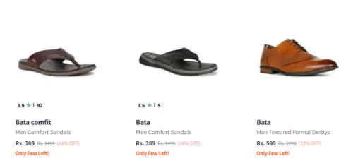 Image of Bata Men's Footwear at Minimum 70% Discount