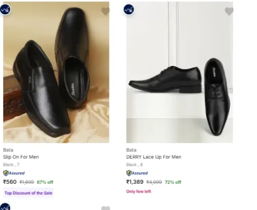 Image of Bata Men’s Formal Shoes at minimum 72% Discount