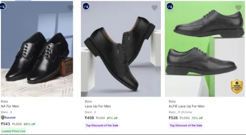 Image of Bata Men’s Formal Shoes at minimum 70% Discount