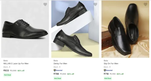 Image of Bata Men’s Formal Shoes at minimum 60% Discount