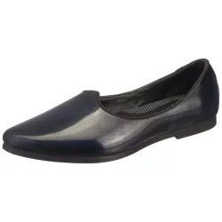 Bata Mens JALSA Patent Blue Leather Mojari