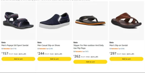 Image of Bata Men's Sandals at 65% discount 