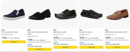 Image of Bata Men's Shoes at minimum 60% Discount