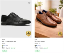 Bata Men’s Shoes at Minimum 60% Discount
