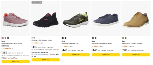 Image of Bata Men's Sneakers starting at ₹389