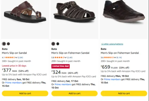 Image of Bata sandals for men and women up to 70% Discount