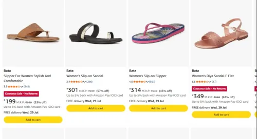 Image of Bata Slipper For Women's Comfortable Upto 64% OFF