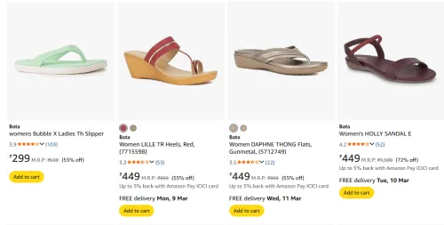 Image of Bata Women Footwear Starting @ ₹299
