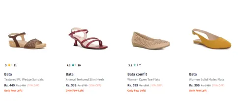 Image of Bata Women's Footwear Starting At @₹449