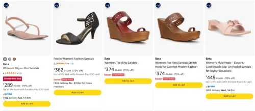 Image of Bata women sandals at minimum 70% Discount
