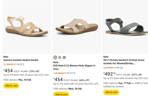 Image of Bata womens footwear minimum 70% off