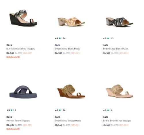 Image of Bata Women's Footwear @ Minimum 80% Discount