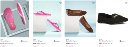 Image of Bata Women's Footwear Starting @ ₹102