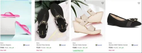 Image of Bata Women's Footwear Starting @ ₹106