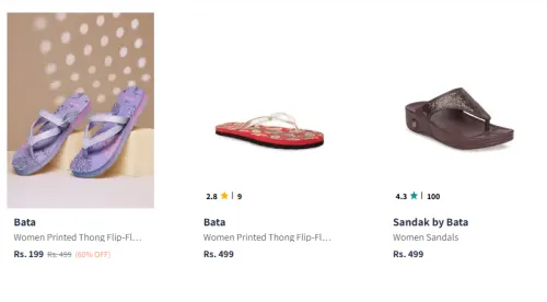 Image of Bata Women's Footwear Starting @ ₹199