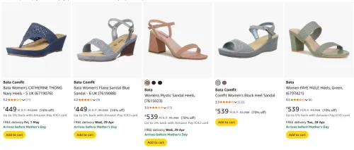 Image of Bata Women's Heels upto 70% discount 