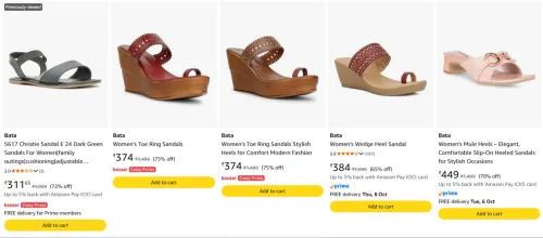 Image of Bata Women's Sandals at minimum 70% Discount