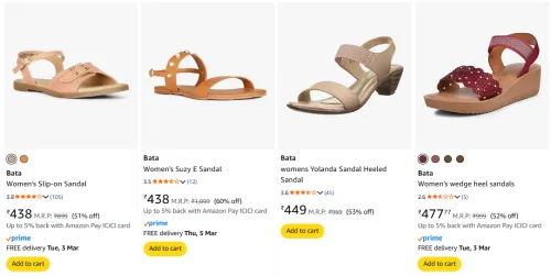 Image of Bata Women's Sandals upto 60% Discount