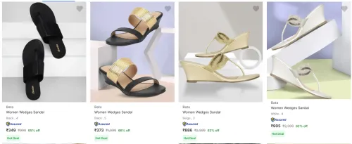 Image of Bata Women's Wedges at minimum 60% Discount