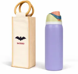 BATBIRD Insulated Stainless Steel Thermos Flask 960ml with One-Touch Leakproof Lid