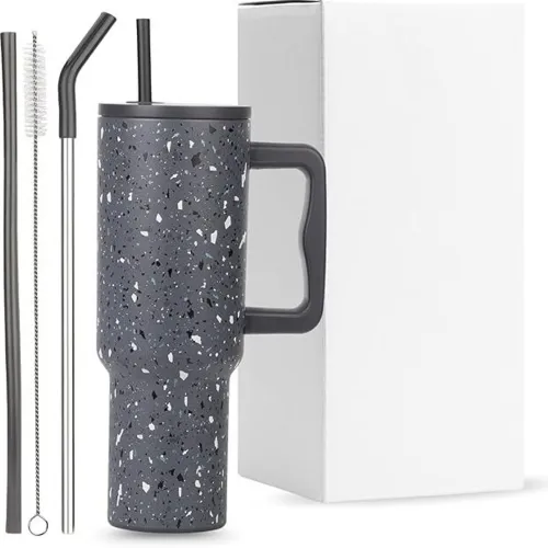 Image of BATBIRD Stainless Steel Tumbler with Lid & Straw