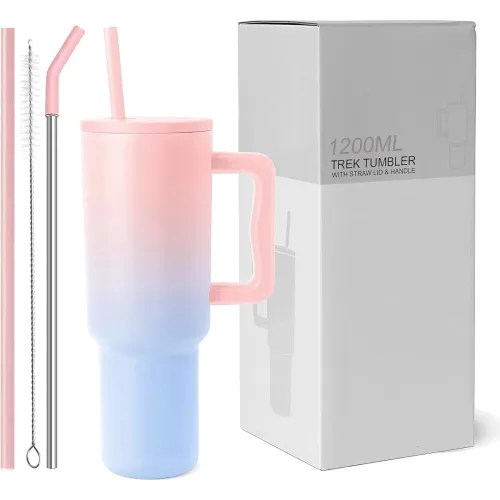 Image of BATBIRD Stainless Steel 1200 ml Vacuum Tumbler with Lid & Straw
