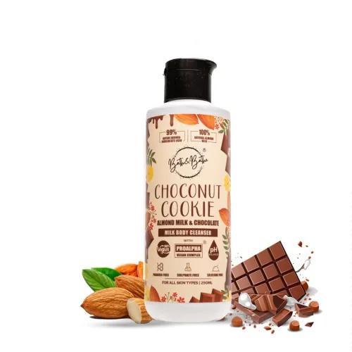 Image of Bath&Bathe Choconut Cookie Body Wash - Chocolate & Almond Milk | Sulfate-Free, Paraben-Free Body Cleanser | Hydrating & 