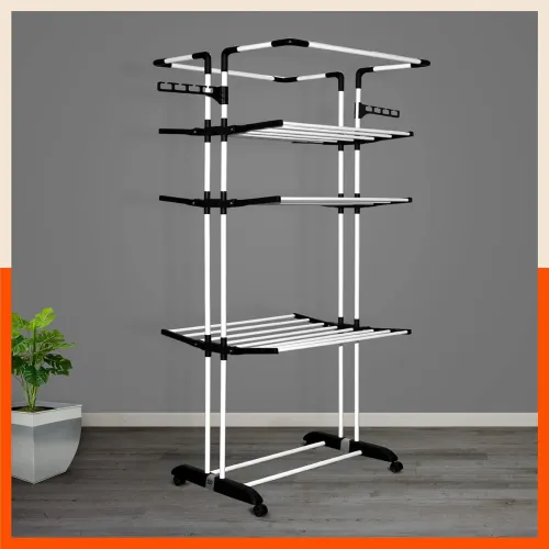 Image of Bathla 4 Level Modular Cloth Drying Stand with Wheels